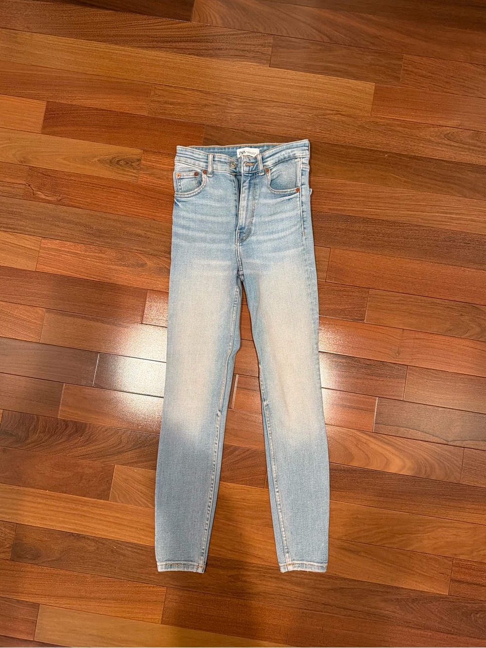 Zara Washed Light Blue Skinny Jeans Women Size 2